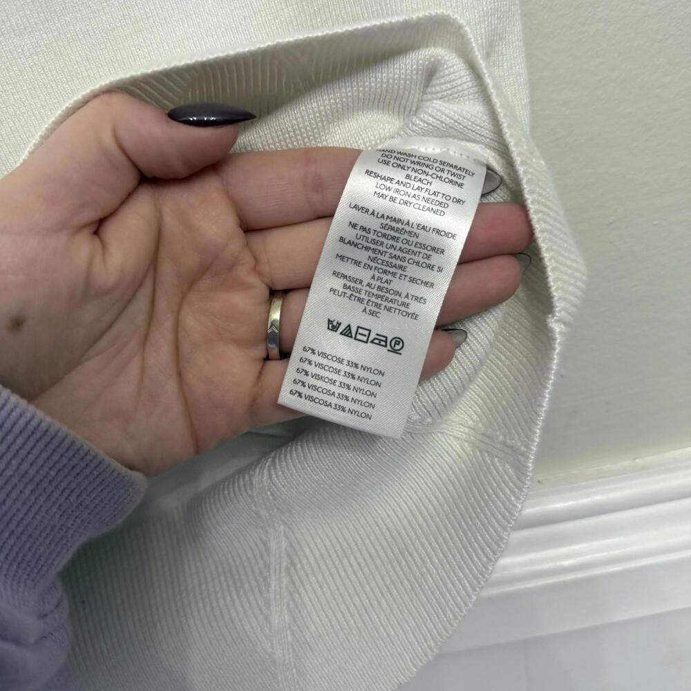 Pilcro Sweater Womens Medium White Vest Biker Muscle Knit Cozy Warm Mock Neck - Picture 6 of 6